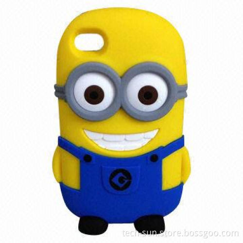 Silicone Case for iPhone 4/4s with Retail Packing, Cute Carton Character